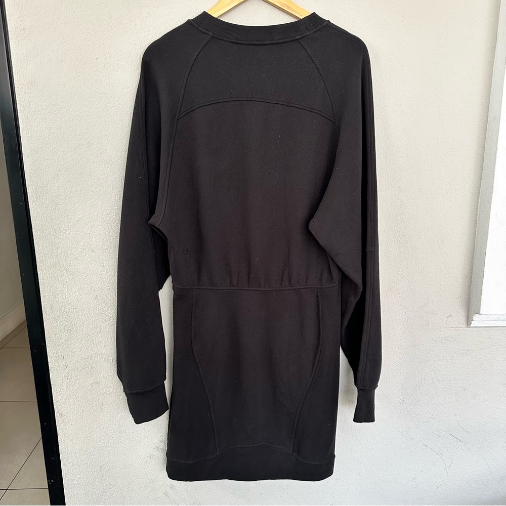 Lululemon Scuba Women’s Long Sleeve Sweatshirt Dress Black Size 12 - Picture 6 of 7